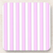 Dessous-de-verre Rayures roses sur fond blanc (Devant)