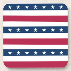 Dessous-de-verre Rayures Rouge Blanc & Bleu Patriotique