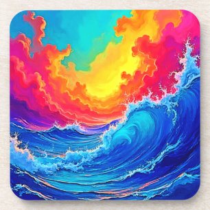 Dessous-de-verre Raz-de-marée océanique : Vague de coucher de solei