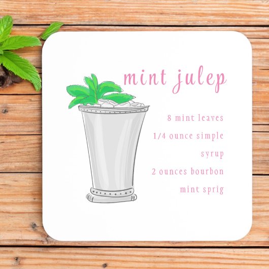 Dessous-de-verre Recette de bar Derby Mint Julep