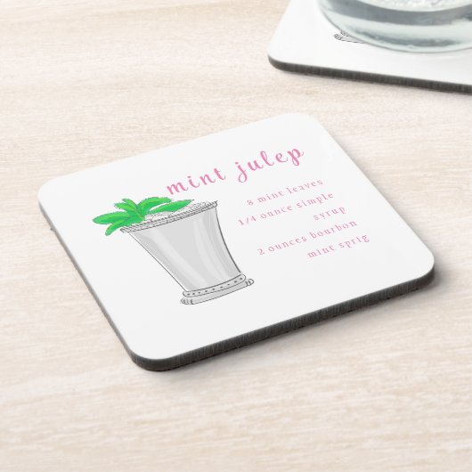 Dessous-de-verre Recette de bar Mint Julep de Derby (Côté gauche)