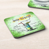 Dessous-de-verre Recette de boisson Blue Lagoon (Côté gauche)