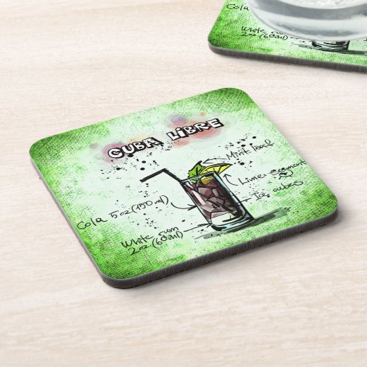 Dessous-de-verre Recette de boisson Cuba Libre (Côté gauche)