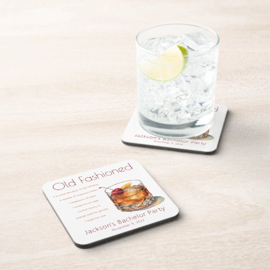 Dessous-de-verre Recette de boisson Old Fashioned pour enterrement (Côté Droit)