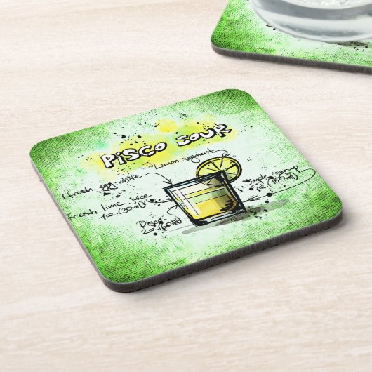 Dessous-de-verre Recette de boisson Pisco Sour (Côté gauche)