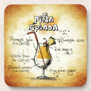 Dessous-de-verre Recette de cocktail de Pina Colada