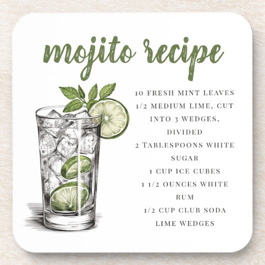 Dessous-de-verre Recette de Mojito (Devant)