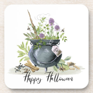Dessous-de-verre Recette moderne Vintage de chaudron d'Halloween 1
