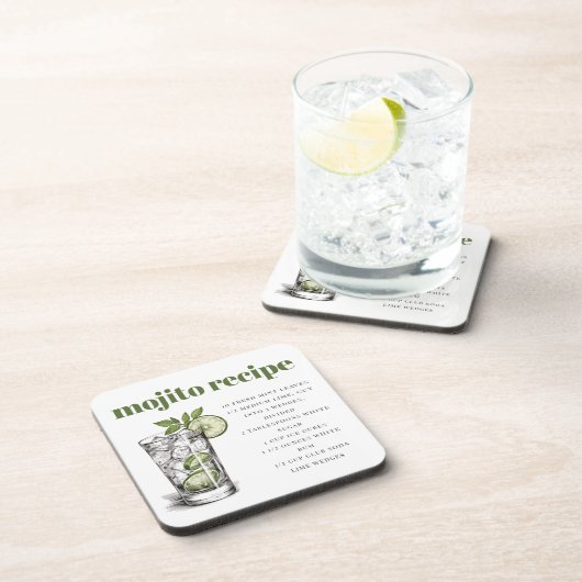 Dessous-de-verre Recette verte Mojito (Côté Droit)