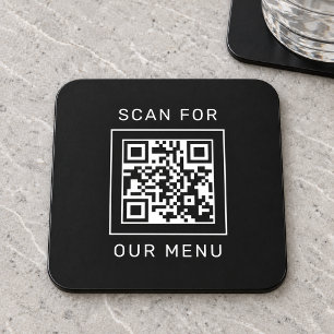 Dessous-de-verre Rechercher notre menu Code QR personnalisé et logo