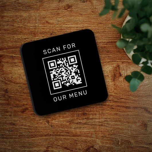 Dessous-de-verre Rechercher notre menu Code QR personnalisé et logo