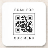 Dessous-de-verre Rechercher notre menu Code QR personnalisé et logo (Devant)