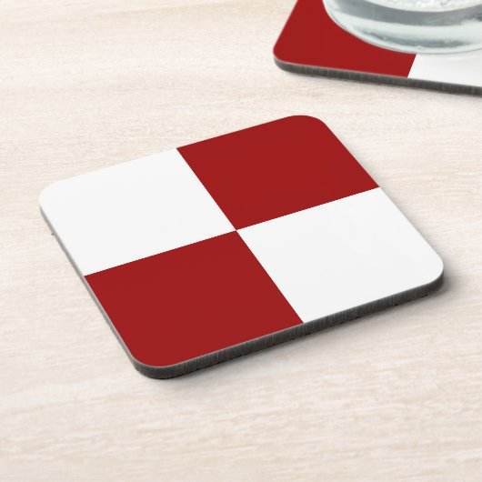 Dessous-de-verre Rectangles rouge et blanc (Côté gauche)