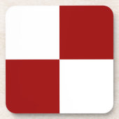Dessous-de-verre Rectangles rouge et blanc (Devant)