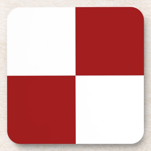 Dessous-de-verre Rectangles rouge et blanc (Devant)