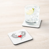 Dessous-de-verre Red Angel Coeur avec ailes (Côté Droit)