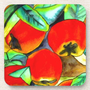 Dessous-de-verre Red Apples aquarelle art original
