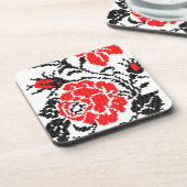 Dessous-de-verre Red & Black Rose cross-stitch Russian Pattern (Côté gauche)