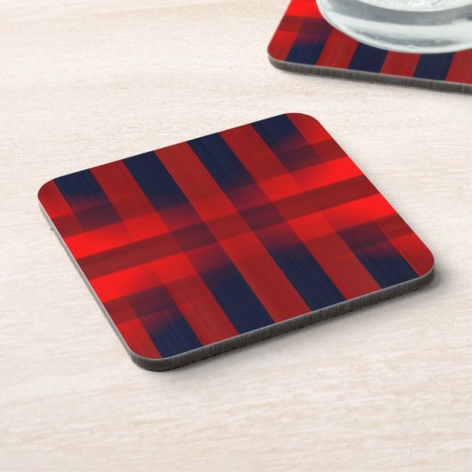 Dessous-de-verre Red Bokeh Buffalo Plaid (Côté gauche)