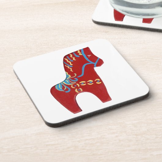 Dessous de verre Red Dala Horse (Côté gauche)
