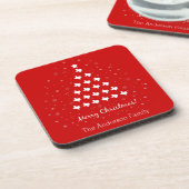 Dessous-de-verre Red Elegant Texas Christmas Tree Beverage Coaster (Côté gauche)