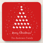 Dessous-de-verre Red Elegant Texas Christmas Tree Beverage Coaster (Devant)