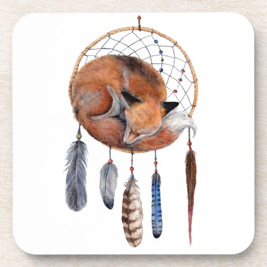 Dessous-de-verre Red Fox dormant sur Dreamcatcher (Devant)