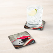 Dessous-de-verre Red Grad Casquette & Livres (Côté Droit)