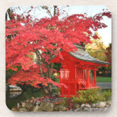 Dessous-de-verre Red Japanese Maple and Garden Shrine (Devant)
