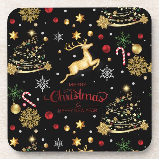 Dessous de verre Red Joyeux Christmas Tree (Devant)