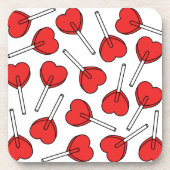 Dessous-de-verre Red Lollipops, Heart Lollipops, Lollipop Pattern (Devant)