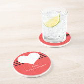 Dessous de verre Red Modern Heart (Côté)