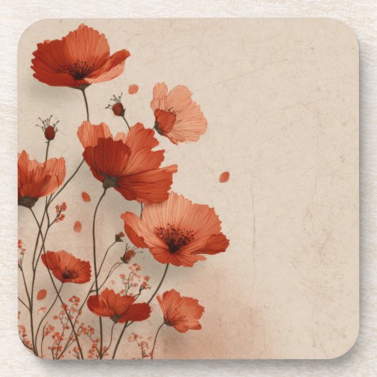 Dessous-de-verre Red poppies (Devant)
