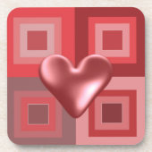 Dessous-de-verre Red Puffy Heart Design (Devant)