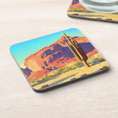 Dessous-de-verre Red Rocks and Cactus par Maynard Dixon (Côté gauche)