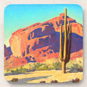 Dessous-de-verre Red Rocks and Cactus par Maynard Dixon (Devant)