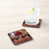Dessous-de-verre Red Rose Valentine Romantic Aesthetic Coaster Set (Côté Droit)
