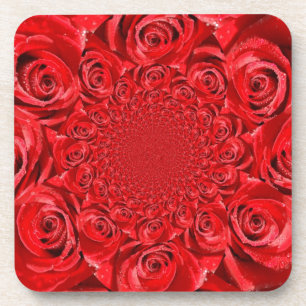 Dessous-de-verre Red Roses Kaleidoscope : Art Heureuse Sainte-Valen