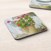 Dessous-de-verre Red watercolor geranium (Côté gauche)