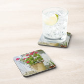 Dessous-de-verre Red watercolor geranium (Côté Droit)