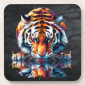 Dessous-de-verre Réflexion de l'eau potable tigre (Devant)