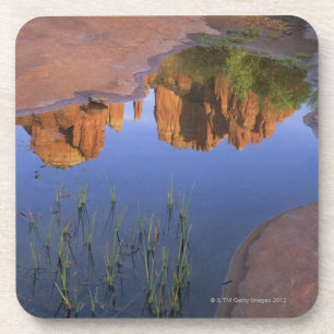 Dessous-de-verre Réflexion de roche de cathédrale, Sedona, Arizon