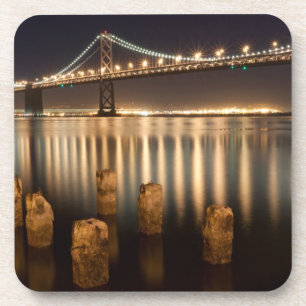 Dessous-de-verre Réflexions de nuit de pont de baie d'Oakland