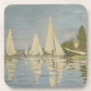 Dessous-de-verre Régates à Argenteuil, peinture à l'huile, Claude M