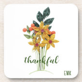 Dessous-de-verre Remerciements Papier d'automne Fleurs Qualisées (6 (Devant)