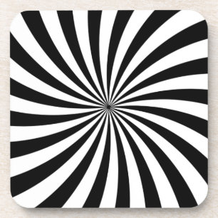 Dessous-de-verre Remous noir et blanc mobile d'illusion optique