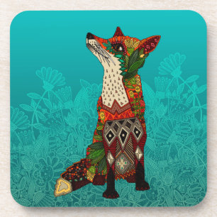 Dessous-de-verre renard floral de glace