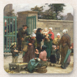 Dessous-de-verre Rentrant les enfants trouvés (huile sur la toile)
