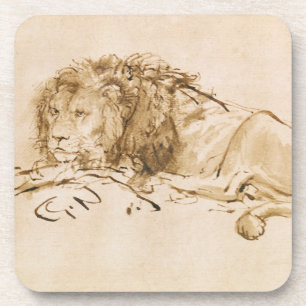 Dessous-de-verre Repos de lion (à l'encre sur le papier)