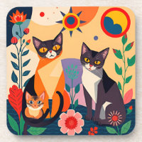 Représentation Artistique Abstraite de Chats